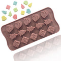 BPA Free Christmas Tree Silicone Molds for Party Chocolate Rectangle Shape Christmas Chocolate Molds