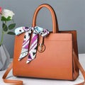 Trending Fashionable Custom Logo Handmade Colorful Big Brown Pu Leather Handbags for Women Ladies