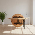 10 Guests Wooden Round Dining Banquet Party Wedding Foldable Table Home Office Manufacturer ZDLH TOOLS