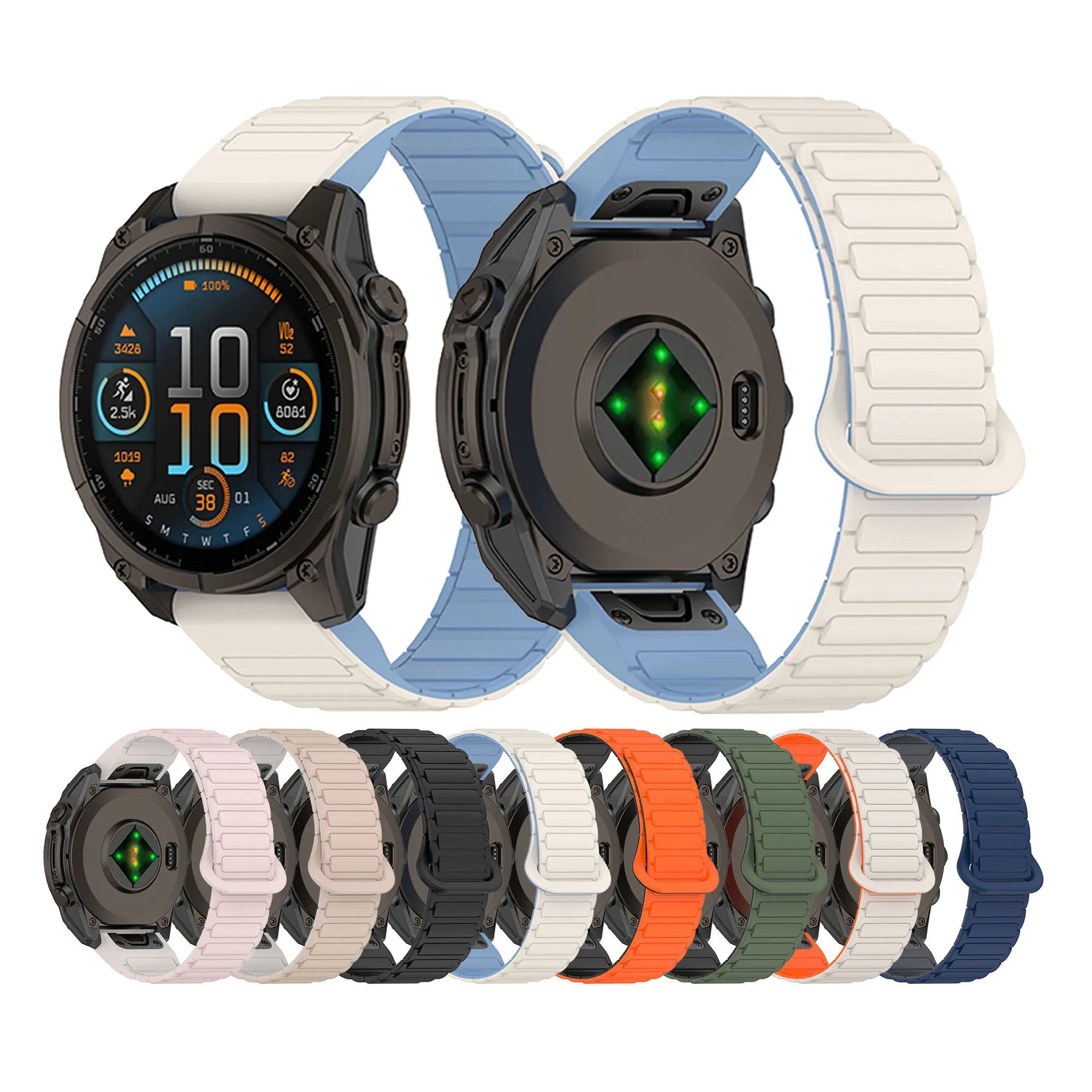 ShanHai 20 22 26mm Magnetic Silicone Strap for Garmin Fenix 8 7 Fenix 6 GPS 5 5 Plus Band Forerunner 935 945 Quick Fit Bracelet