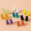 SP Cute Style Bear Shape Kids Girls Earrings Jewelry Candy Colors Resin Korean Gummy Bear Stud Earrings MegaBDM