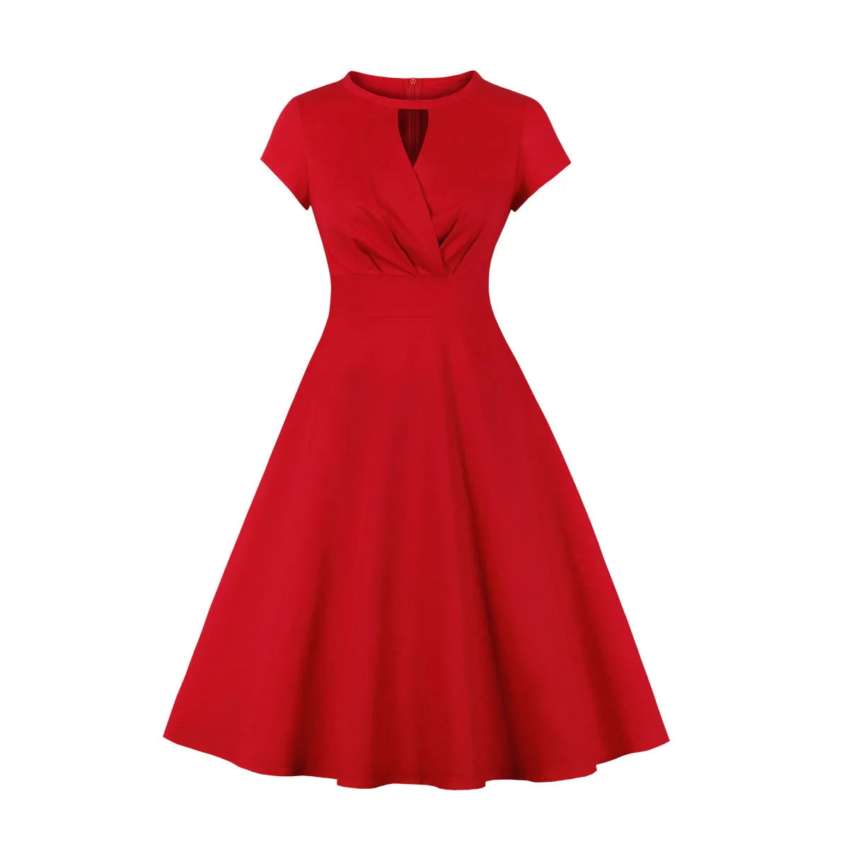 2022 New Design Casual Women Summer Dress Vestidos Robe Femme Solid Color Short Sleeve Blue Red Vintage Dress Robe