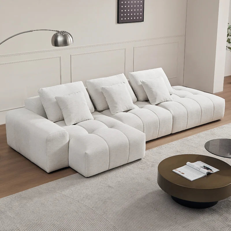 Luxury Cloud Design Sectional Sofa - Modular Fabric Lounge Couch for Living Room L-Shaped Corner Sofa Set