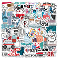 50Pcs Cartoon Occupation Doctor Stickers Decorative Label for Luggage Laptop Guitar Notebook Skateboard Vinyl Waterproof Sticker