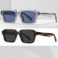 2025Custom Logo Square Frames Shades Leopard Tortoiseshell Small Frame Leopard Rivets Square Acetate Sunglasses