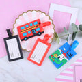 Personalized Fashion Rubber PVC Cartoon Travel Luggage Tag Luggage Bag with Business Cards