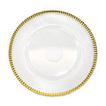Wholesale Cheap Eco-Friendly Plastic Gold Trim Underplates Transparent Clear Acrylic Charger Plates for Wedding