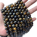 Bestone Hot Sale Custom Size 8 mm Natural Gemstone Grade 5A Yellow Tiger Eye Loose Stone Beads