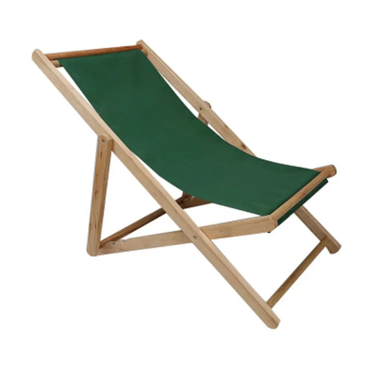 Clicks Outdoor Cabana Style Pine Wood Beach Patio Sling Chair With 4 Height Adjustable