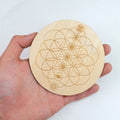 Wooden Crystal Chakra Reiki Healing Grid Plate  Platonic Solids Sacred Geometry Crystals Symbol Board