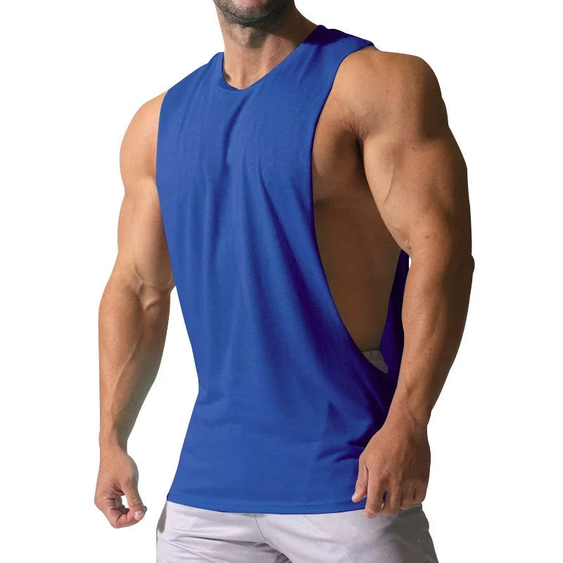 Custom Logo Blank 250g Men's Plus Size Athletic Bodybuilding Tank Top Men Gym Oversize Workout Sports Tank Tops for Men