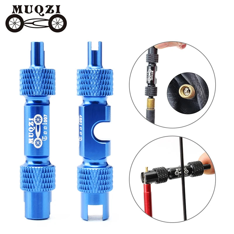 MUQZI Bicycle Tire Valve Core Removal Tool Schrader Presta Valve Removal Wrench Multifunctional Air Nozzle Disassembly Tool
