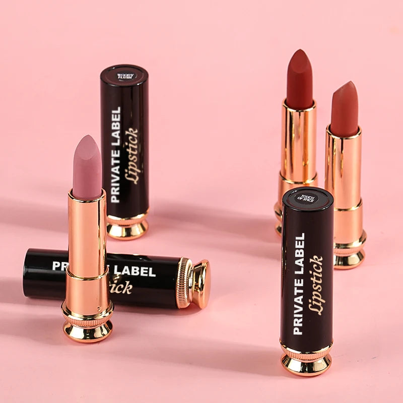Wholesale Hot Sale Custom Your Logo Makeup Matte Lipstick Base Waterproof Cosmetics Lipstick Containers