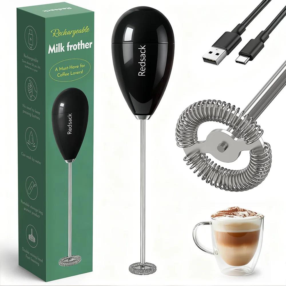 Handheld Eco-Friendly Unique Item 2026 Wholesale Colorful Milk Frother Coffee Mixer Portable Foam Frother Electric Milk Frother