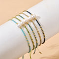 ZMZY Trendy Simple Stainless Steel Bohemian Style Adjustable Charm Bracelet for Women Vintage Miyuki Beads Chain Birthday Gifts