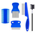 Double-Sided Stainless Steel Flea Lice Comb Dog & Cat Grooming Combs Tear Stain Remover & Dematting Comb for Pets