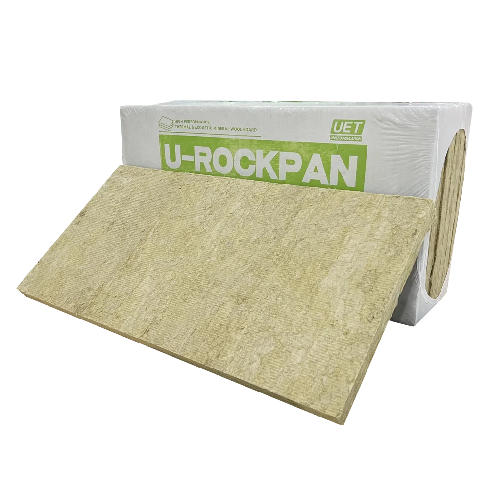 CE FM Approval Waterproof Partition Wall Mineral Wool Panel 80kg/m3 50mm Curtain Wall Thermal Insulation Rock Wool Board