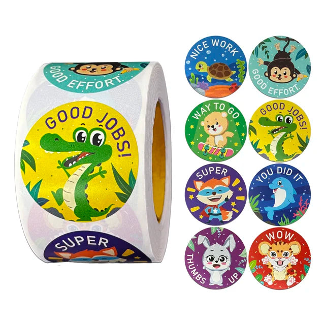 Custom 1Inch Circle Waterproof Stickers for Kids - Durable Sticker Roll Packaging Labels