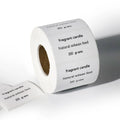 Elegant White Candle Labels for Glass Jars Tins - Custom Scent & Brand Details