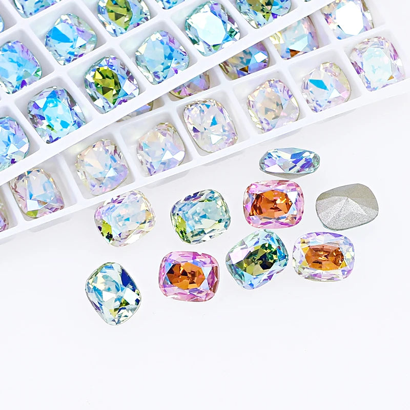 Crystal Rhinestones Custom Plating Color Point Back K9 Fancy Stone Wholesale Crystal Beads for Jewelry Nail Art Diy Accessories