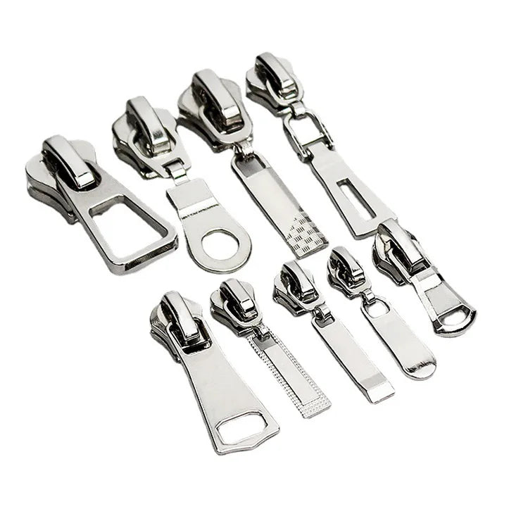Wholesale Metal Resin Nylon Hanging Plating Nickel Silver High-grade Zinc Alloy Zipper Head Zip Lock Head Puller