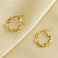 Beimai OEM Ohrstecker Round Stainless Steel Twist Pattern Buckle Earrings