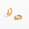 Fenny Waterproof 18K Gold-plated Permanent Dainty Zirconia Simple Hoop Earring Trendy Wholesale Stainless Steel Ladies Jewelry