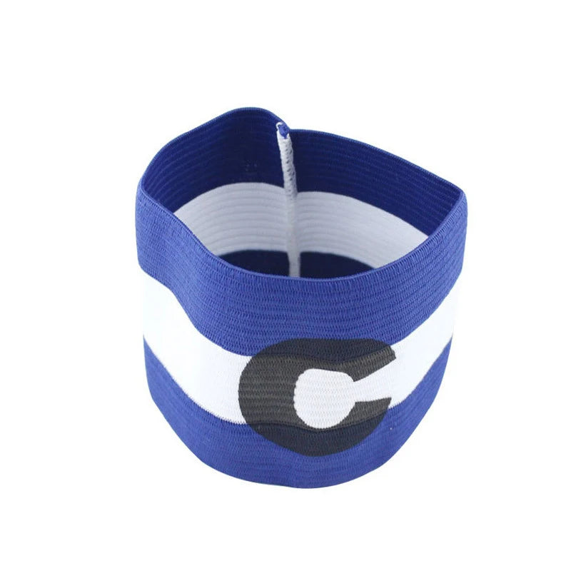 Junior Senior Size Blue Red Colorful Nylon Anti-drop Closure Elastic Soccer Training Arm Band Football Team Captain Armband