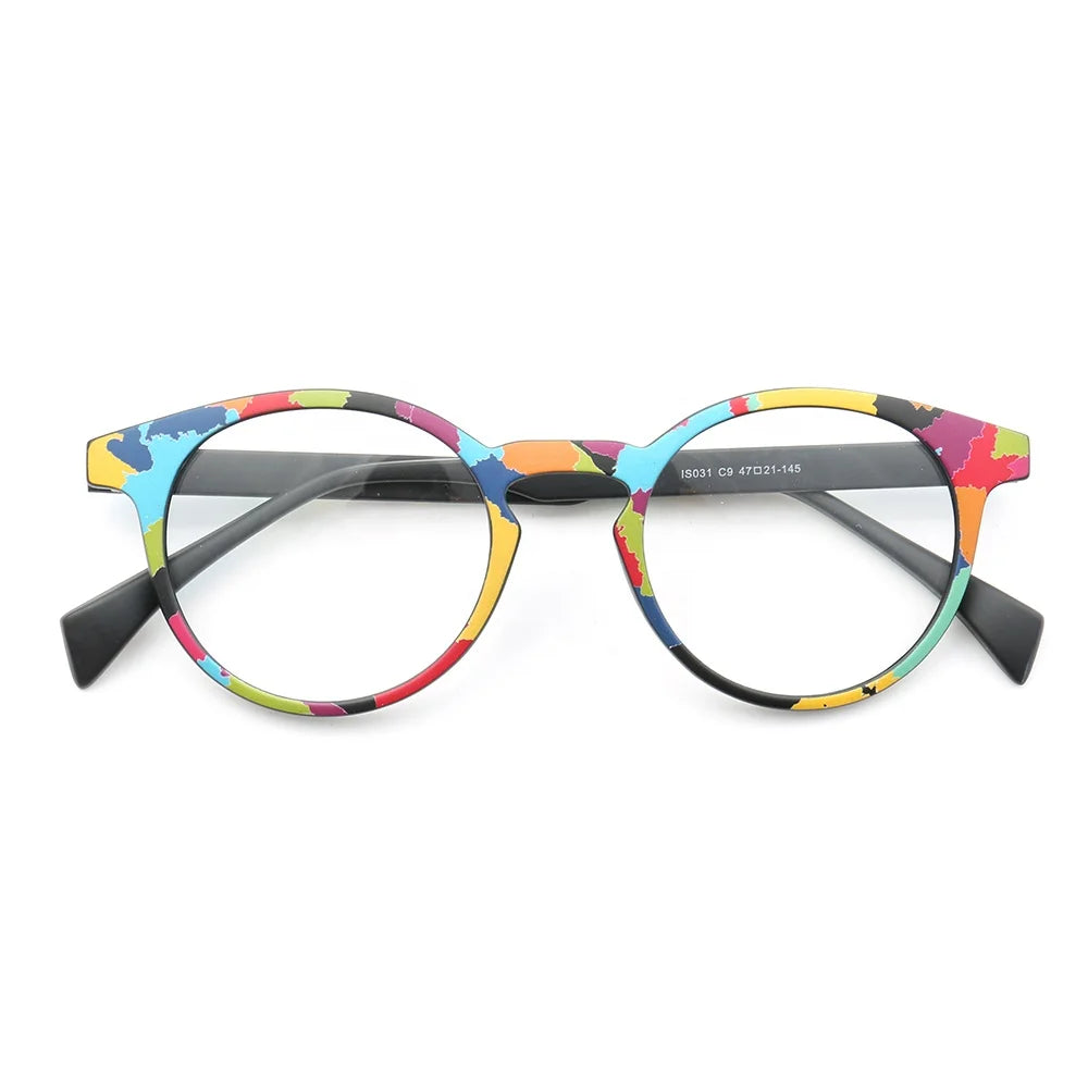 SUNNY OPTICAL Chic Frame IS031 Lightweight Unisex Paisley Pattern TR90 Round Frames Outdoor Eyeglasses