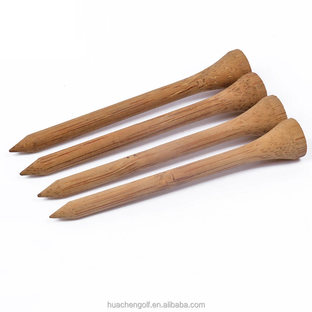 Custom Logo Carbonized Dark Natural Bamboo Golf Tees Bulk Wooden Tees with 83mm Length Custom Printings