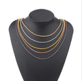 Wholesale square Box Custom Metal Iron 50cm Link Chain 60cm Box Chain Gold Silver Rose Gold Pendant Necklace