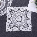 Round Square European Lace Fabric Embroidered Placemat Coaster Fruit Snack Cake Dust Cover Small Furniture Vase Mat Decoration