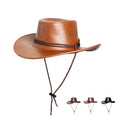 Wholesale New Fashion Western Fedora PU Winter Wild Outdoor Vintage Horseback Riding Cowboy Hat MegaBDM