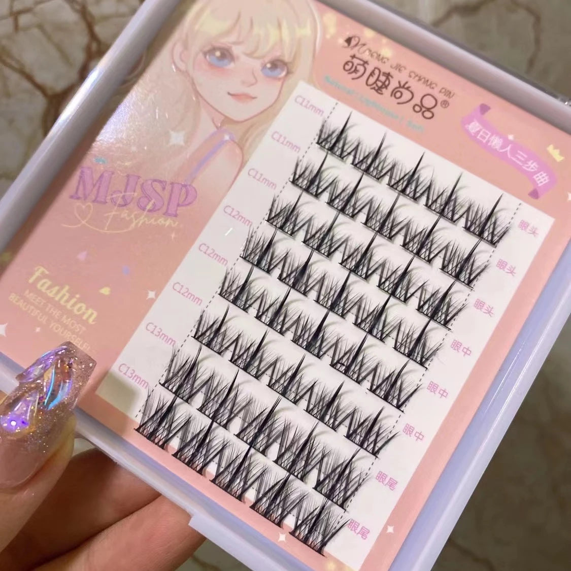 Handmade Natural Volume Thick Grafted Synthetic Hair False Eyelash Extensions Makeup