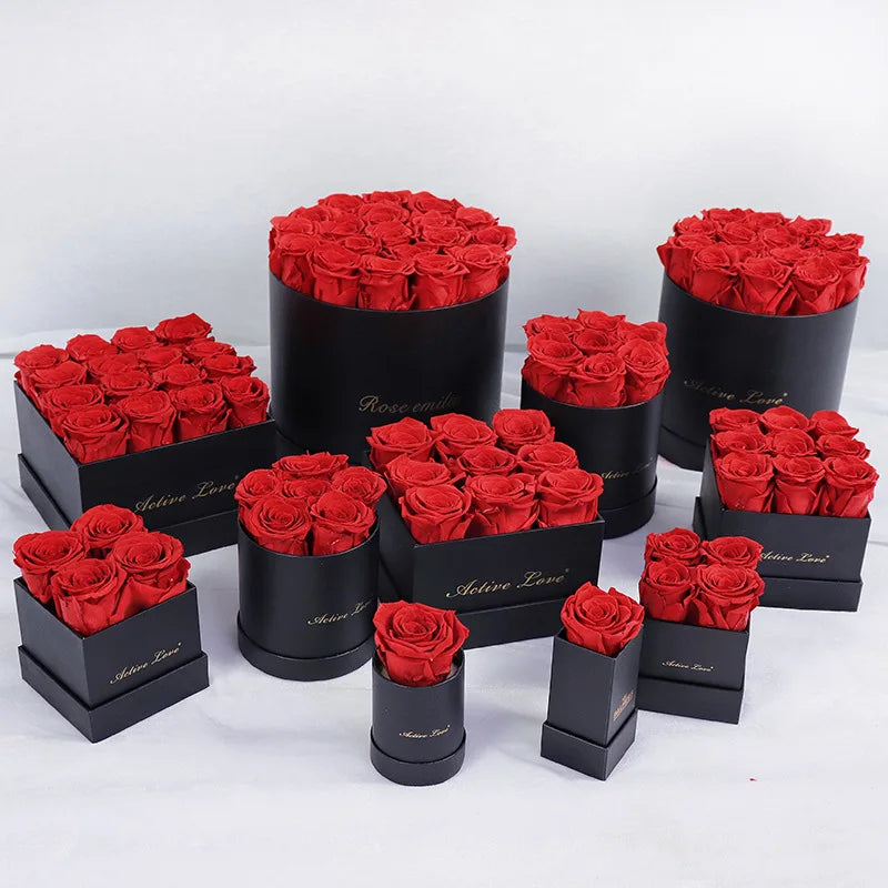 C-GR003 2021 Best Quality China Real Touch Eternal Forever Flower Head Preserved Roses Gift for Valentine's Day