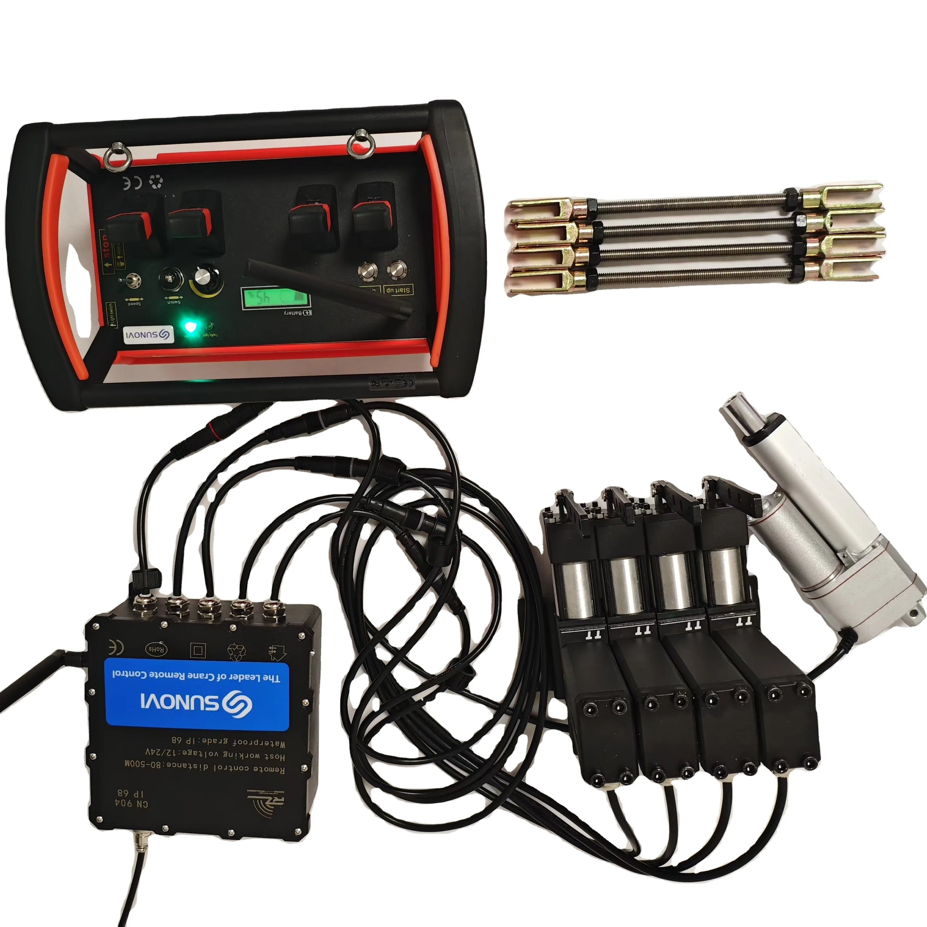 SUNOVI 2025 New 12V/24V  4 Joysticks Wireless Proportional Remote Control Kits for Truck Crane
