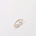 Fenny 18K Gold Plated Wholesale Elegant Luxury Three Freshwater Pearl Stainless Steel Finger Ring Trend for Women