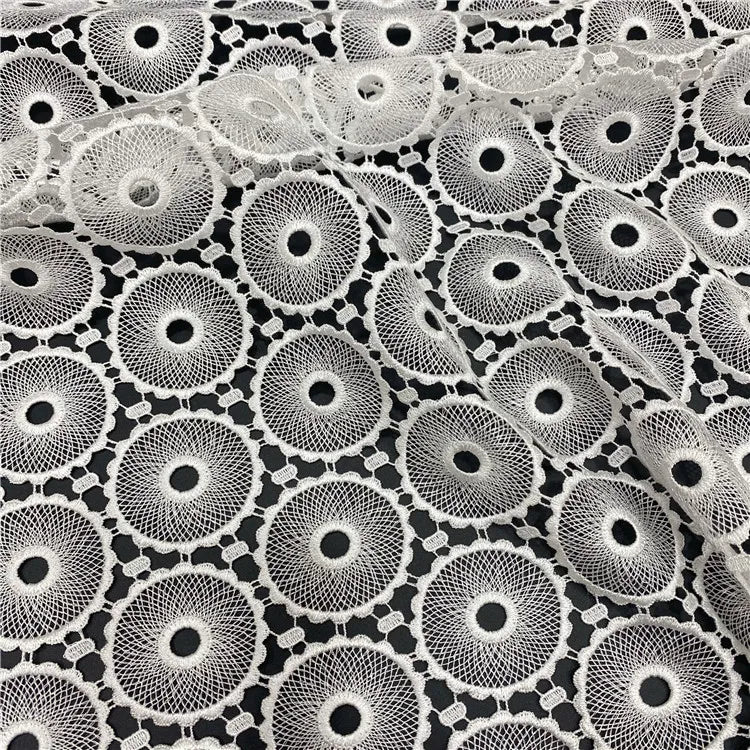 Water Soluble Full Lace Wholesale Hollow Circle Polyester Fine Thread Dress Accessories Children's Embroidered Lace