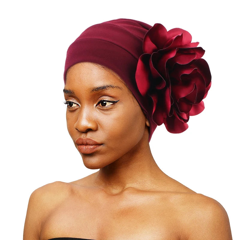 African Large Flower Turban Head Wrap Hair Accessories Luxurious Party Weeding Hat TJM-241F