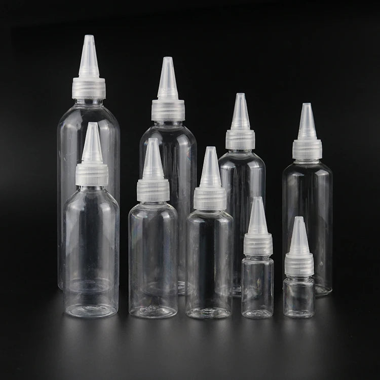 5ml Plastic Body Lotion Bottle Long Nozzle Tip Cap Silk Screen Printing PET Cosmetic Packaging Screw Top Custom Color ISO