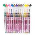 Adult Coloring Book Set with Non-Toxic Water-Based Glitter Markers Japanese Tip Plastic Craft Doodling Drawing Gift for Writers