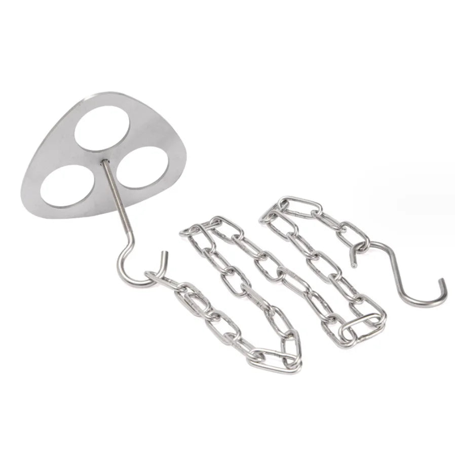 SOLO WILD Multifunction Portable Stainless Steel Tripod Ring for Hanging Pot Outdoor Camping Adjustable Chain Hook