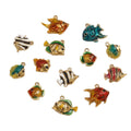 Stainless Steel Fish Pendant Gold Enamel Tropical Fish Charms Fish Charms DIY Bracelet Necklace Jewelry Making Findings Supply