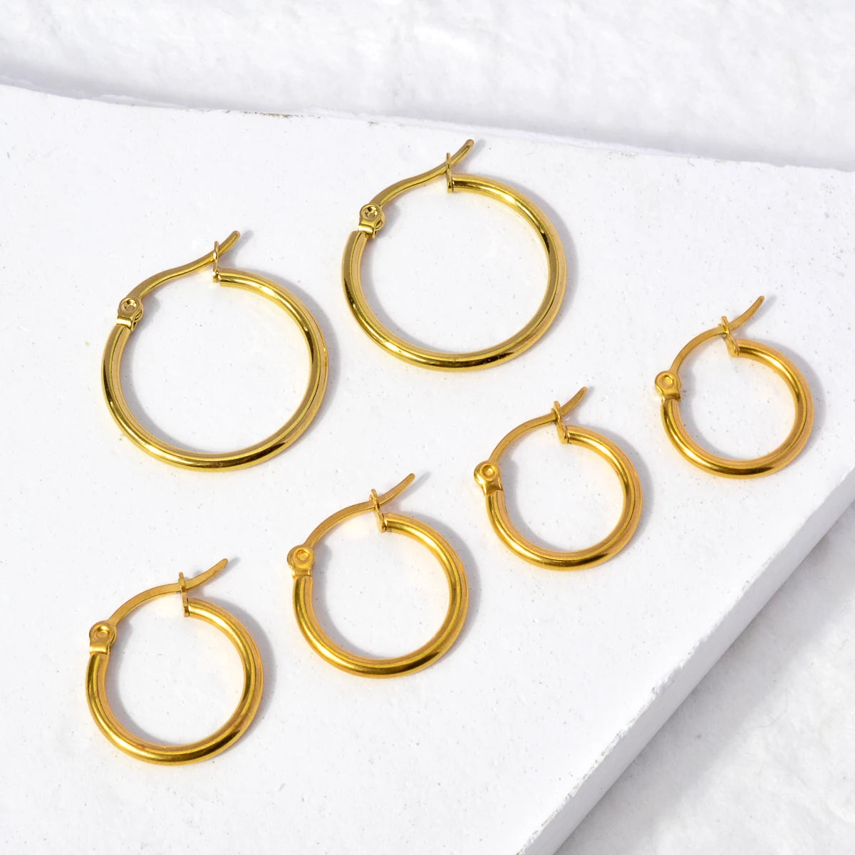 Fashion Luxury  18K PVD Gold Plated 316L Stainless Steel Hoops Earrings  Perfect for Daily Wear and Party Gift for Women