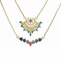 Hot Sale 18k Gold Plated Heart Pendant Necklace Heart Zircon Necklace
