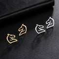 Stainless Steel Horse Charm Earring 18K Gold Plated Horse Pendant Girl's Design Stud Earrings