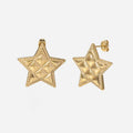 New Temperament Stainless Steel Cute Star Design Teenager Girls Stud Earrings 18k Gold Women Jewelry Earring