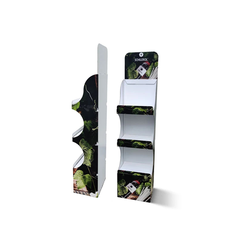 Custom 3-Tier Cardboard for Pop Retail Display Stand Foldable POS Corrugated Printed Displays with Unique Shape