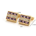 New French Cufflinks Luxury Red Zircon Rhinestone Buttons Men's Business Dress Shirts Cuff Links Men Women's Wedding Accessories