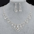 DAIHE 2023 New Fashion Diamond Wavy Two-Pieces Set Earrings Necklace Women Jewelry